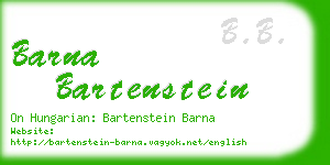 barna bartenstein business card